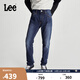 Lee709中腰錐形中深藍石墨烯男牛仔褲保暖