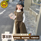 G.DUCKKIDS小黃鴨女童好看套裝春秋季兒童秋裝2025新款馬甲寶寶早秋韓版 卡其色 140 (建議125-135cm 7-8周歲）