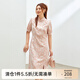 纖莉秀新中式連衣裙大碼女裝精致提花國(guó)風(fēng)盤扣開叉裙子胖mm夏新款1495 粉色 5XL