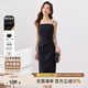 尚都比拉夏季修身收腰顯瘦吊帶連衣裙中長款赫本風(fēng)裙子 黑色 S 