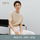 OVV2024春夏新款女裝基礎(chǔ)簡(jiǎn)約圓領(lǐng)套頭休閑易搭短袖針織衫 卡其（凈色）07 M