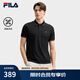 FILA 斐樂官方男子針織短袖領(lǐng)航POLO衫2025夏季新款時(shí)尚休閑涼感上衣 正黑色-BK XL 180/100A/XL