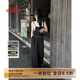 美洋（MEIYANG）垂垂連體褲 消光防透寬松直筒背帶褲【小70】 黑色加長(zhǎng)版 M