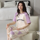帕美琪睡衣女夏季純棉短袖圓領(lǐng)甜美寬松家居服青年簡(jiǎn)約七分褲套裝可外穿 7266 2XL (175) 140-160斤