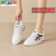 卡帝樂(lè )鱷魚(yú)（CARTELO）網(wǎng)面內增高小白鞋女新款透氣薄款百搭女鞋免系帶3334小碼女鞋 白藍 33
