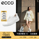 愛(ài)步（ECCO）板鞋女鞋 25年牛皮休閑板鞋系帶鞋平底鞋女 柔酷470843 白色/銀色47084361144 39 (245mm)