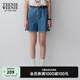 Teenie Weenie小熊牛仔短褲女夏季韓版簡(jiǎn)約休閑松緊高腰時(shí)尚牛仔褲女 深藍(lán)色 M (165)