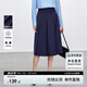 尚都比拉通勤正裝半身裙女春秋顯瘦遮肉西裝裙中長款A(yù)字百褶裙 藏藍(lán)色 M