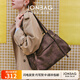 簡·佰格（JONBAG）擦色公文包百搭托特包hobo流浪包單肩包大容量通勤高級感生日禮物 擦色棕【可放14寸筆記本】 大包