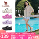 駱駝（CAMEL）洞洞鞋女夏日鏤空戶外鞋厚底休閑涼鞋 L25M162001 米色 38 