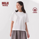 無印良品（MUJI）女式 天竺編織 圓領(lǐng)短袖T恤 上衣打底衫女款25年夏季女裝內(nèi)搭 白色 BB2SBA5S M (160/84A)