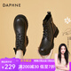 達芙妮（DAPHNE）小短靴女馬丁靴英倫風(fēng)厚底秋冬季2023新款秋季單靴百搭復(fù)古六孔 黑色 37 標準碼