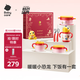 babycare寶寶輔食碗不銹鋼吃飯兒童餐具恐龍保溫杯送禮物新生兒禮盒6件套