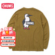 CHUMS洽洽鳥(niǎo)長(cháng)袖T恤男裝圓領(lǐng)衛衣棉質(zhì)運動(dòng)休閑衣透氣舒適情侶款印花T恤 CH01-1830-B005 L