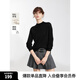 ELLE【100%綿羊毛】高領(lǐng)毛衣女2024秋冬新款打底保暖內(nèi)搭羊毛針織衫 黑色（半高領(lǐng)升級版） XL