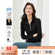 梵希蔓黑色時尚休閑半拉鏈T恤女2025年春新款設(shè)計感顯瘦打底上衣 M5783 黑色 XL