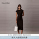 Calvin Klein高級成衣系列25春夏女士ck氣質(zhì)休閑通勤黑色顯瘦連衣裙44B012G UB1-太空黑 S
