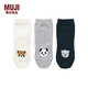 無印良品 MUJI 嬰童 合腳直角 均碼 3雙裝 襪 寶寶襪子保暖 兒童襪子 混色 3雙 11-15cm