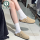 啄木鳥勃肯鞋女2025春秋新款厚底包頭軟木拖鞋女外穿復(fù)古一蹬腳博肯涼拖 卡其色 37 (235mm) （建議拍大一碼）