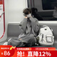 QGF重磅高街設(shè)計感春秋季連帽衛(wèi)衣男女寬松情侶款學(xué)院風(fēng)痞帥上衣外套 XZ308A-2-ZW092 淺灰色 XL [建議110-130斤]