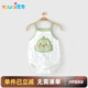 優(yōu)奇嬰兒無袖吊帶連體衣夏季嬰童連體服寶寶三角哈衣新生兒包屁衣夏裝