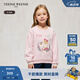 Teenie Weenie Kids小熊童裝24秋款女童印花刺繡套頭索羅娜衛(wèi)衣 粉色 140 cm