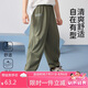 ASK JUNIOR男童2025夏休閑寬松百搭涼感運(yùn)動褲百搭兒童束腳褲 軍綠色  160 