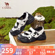 駱駝（CAMEL）丑萌涼鞋女透氣鏤空櫻花厚底休閑涼鞋 L25M255006 米/黑 37 