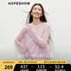 紅袖甜美珠片針織小衫2025夏季新款女裝鏤空落肩V領(lǐng)寬松百搭氣質(zhì)上衣 霧紫色505 S