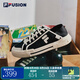 FILA FUSION斐樂(lè )帆布鞋情侶款一腳蹬半拖帆布鞋休閑鞋板鞋輕便帆布鞋男女 黑/奶白-BG 經(jīng)典情侶同款 38