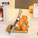 伊文兔（THE RABBIT IVEN）創(chuàng  )意國風(fēng)手機支架辦公室小擺件西安伴手禮文創(chuàng  )禮物生日禮物實(shí)用 唐胖馬手機架-馬上有錢(qián)橙