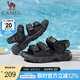 駱駝（CAMEL）新款戶外運(yùn)動(dòng)涼鞋男款夏季增高厚底魔術(shù)貼休閑沙灘鞋 G13M220083 黑色 42