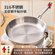 幸甚日本品牌316不銹鋼平底鍋家用無涂層不粘煎鍋電磁爐不粘鍋平底鍋 【3-7人適用】30CM平底煎鍋 30cm