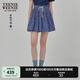 Teenie Weenie小熊半身裙女2025年夏季新款細(xì)褶碎花小清新文藝短裙 藏青色 M