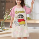 FANCYCHIC兒童睡衣女童短袖短褲春夏裝中大童公主寶寶家居服睡裙 【睡裙】蠟筆小新 165 S 建議：145-155cm