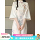 芃婷新款改良旗袍2025年夏季新中式花朵大袖女披肩冬季加絨加厚日常 蝶夢(mèng) L 建議105-115斤
