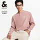 杰克·瓊斯（JACK&JONES）26年春秋季重磅純棉字母休閑套頭寬松長(cháng)袖T恤男裝打底衫內搭外穿 灰粉色C18 L 180
