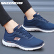 斯凱奇（Skechers）男鞋跑步鞋夏季新款網(wǎng)面透氣運動鞋子男輕便舒適減震耐磨跑鞋官方 海軍藍(lán)色/藍(lán)色 41