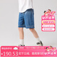 Lee童裝男童純棉牛仔褲2023夏季時(shí)尚復(fù)古簡(jiǎn)約牛仔短褲 淺藍(lán) 140 