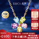 IL&CO尤珂「和彩之花」18K黃金天然碧璽吊墜橄欖石花朵項(xiàng)鏈女七夕禮物 五色彩寶吊墜*配銀鏈 禮盒