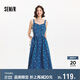 森馬（Semir）牛仔連衣裙女甜酷時尚個性2025夏元?dú)鉂M印背帶裙俏皮109325114025
