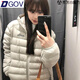 DGOV羽絨棉服女2025年新款冬季輕薄小棉襖連帽復(fù)古國潮牌美式加厚外套 淺灰色【zt】 L 【95-115斤】