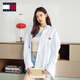 TOMMY JEANS【純棉牛津紡】25春夏女裝學(xué)院風(fēng)寬松落肩挺括襯衫外套20289 淺藍(lán)白條紋色0A7 S