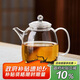 綠昌明玻璃茶壺功夫茶具加厚耐高溫泡茶壺單壺帶把手小號(hào)玻璃壺