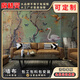 席精靈法式風(fēng)景熱帶雨林油畫(huà)電視背景墻布花鳥(niǎo)植物壁紙民宿沙發(fā)臥室壁畫(huà) 膚感絲絨布