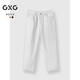 GXG男裝多色復古牛仔褲男長(cháng)褲寬松直筒 白色 180/XL
