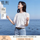 香影白色泡泡袖上衣女裝2025夏季新款木耳邊減齡正肩純棉鏤空小衫 白色 M 160/84A/95-110斤