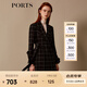 PORTS寶姿新品女裝優(yōu)雅格紋英倫風收腰風衣 黑色 M (6)