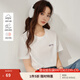 茵曼（INMAN）全棉百搭寬松短袖T恤女2025夏季繡花舒適簡約休閑套頭上衣 米白色 M