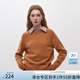 范思藍(lán)恩23FS14070慵懶風(fēng)軟糯毛衣冬裝圓領(lǐng)全羊毛針織衫上衣 桃焦糖 S